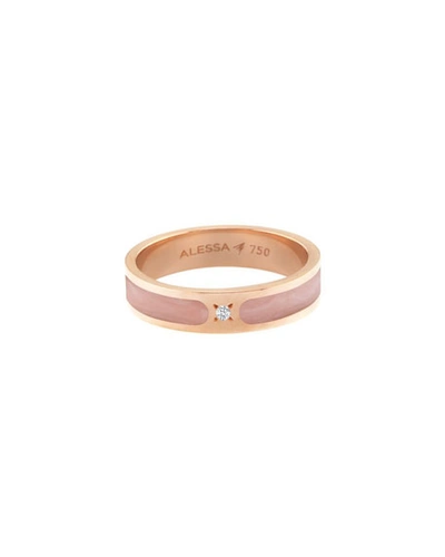 Shop Alessa Jewelry Spectrum Painted 18k Rose Gold Stack Ring W/ Diamond