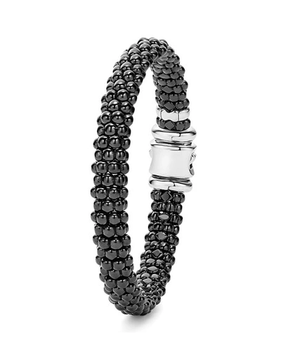 Shop Lagos Medium Caviar Ceramic 9mm Bracelet In Black