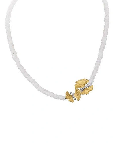Shop Michael Aram Butterfly Ginkgo Single-strand Necklace W/ Moonstone
