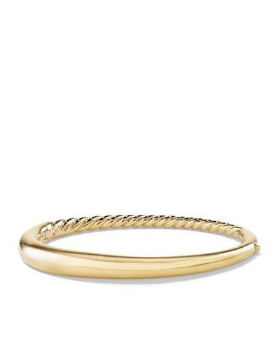 Shop David Yurman 6.5mm Large Pure Form Hinge Bracelet In 18k Gold