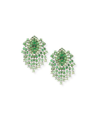 Shop Alexander Laut 18k Black Gold Tsavorite Clip-on Earrings