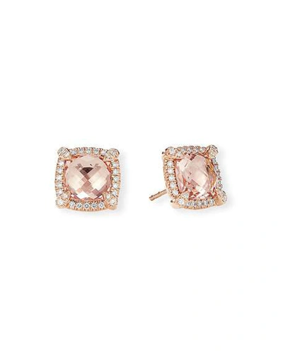Shop David Yurman Chatelaine 18k Rose Gold Morganite Stud Earrings