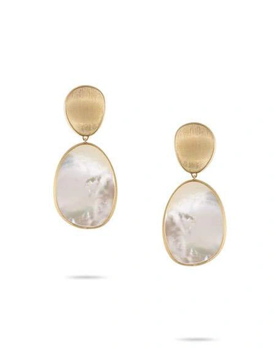 Shop Marco Bicego Lunaria Large Mother-of-pearl Drop Earrings In 18k Gold