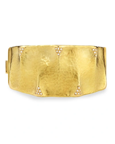 Shop Vendorafa Dune 18k Gold And Diamond Cuff Bracelet