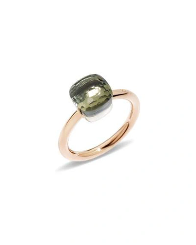 Shop Pomellato Nudo Mini Rose Gold & Prasiolite Ring, Eu 53 / Us 6.25