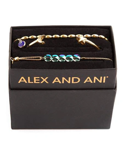 Shop Alex And Ani Galaxy Moon & Star Bracelets, Set Of 3, Gold