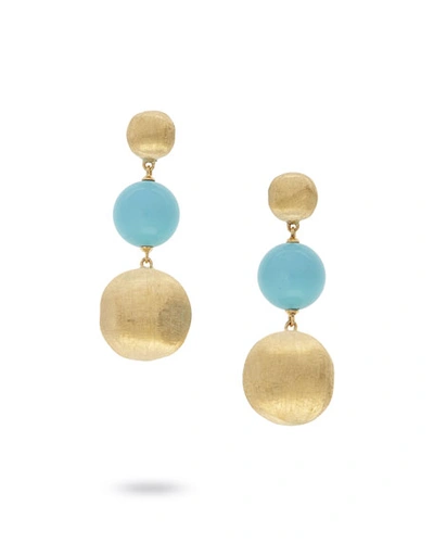 Shop Marco Bicego 18k Gold Africa Large Turquoise 3-drop Earrings