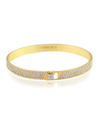 Shop Alessa Jewelry Spectrum 18k Yellow Gold Bangle W/ Pave Diamonds