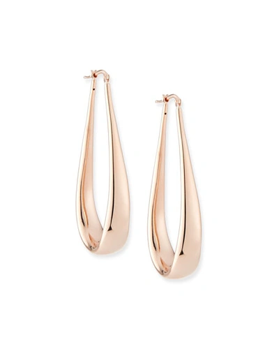 Shop Alberto Milani Millennia 18k Rose Gold Electroform Oblong Hoop Earrings