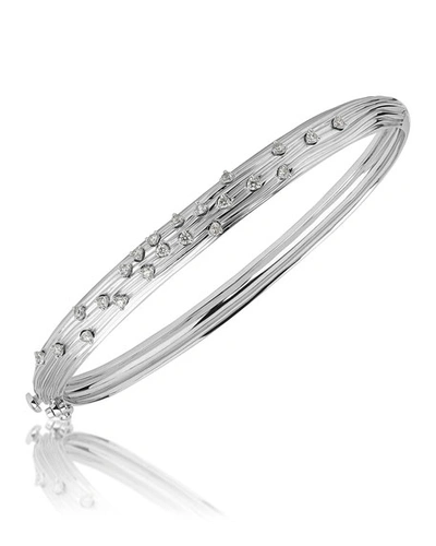 Shop Hueb Plisse 18k White Gold Pleated Diamond Bracelet