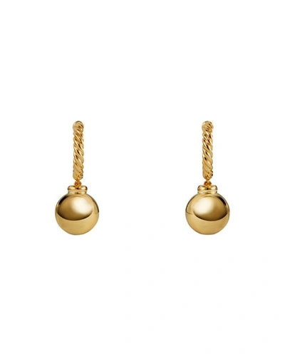 Shop David Yurman Solari 18k Hoop Earrings W/ Dome Drops