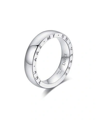 Shop Alberto Milani Dirce "you Are My Universe" 18k White Gold 4.3mm Band Ring