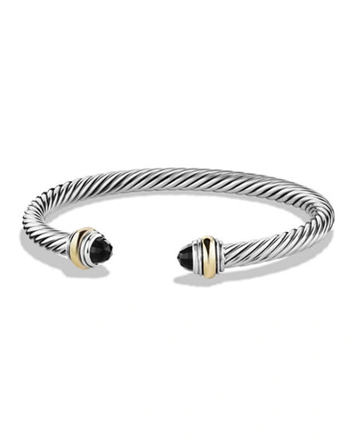 Shop David Yurman 5mm Cable Classics Bracelet With Semiprecious Stone In Black Onyx