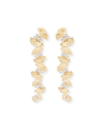 Shop Michael Aram 18k Butterfly Ginkgo Diamond Earrings