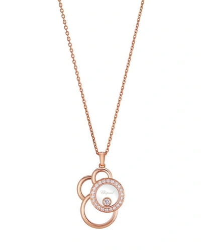Shop Chopard Happy Dreams Circle Diamond Pendant Necklace In 18k Rose Gold
