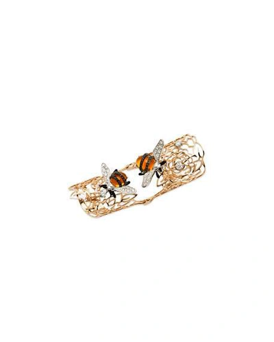 Shop Staurino Fratelli 18k Rose Gold Moresca Bumble Bee Hinged Ring
