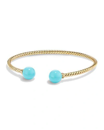 Shop David Yurman Solari 18k Gold & Turquoise Cuff Bracelet