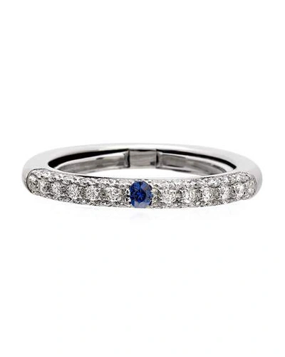 Shop Adolfo Courrier Never Ending 18k White Gold Diamond & Blue Sapphire Ring, Adjustable Sizes 6-8