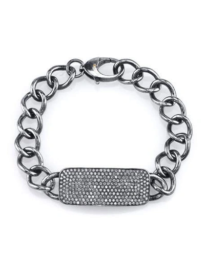 Shop Sheryl Lowe Curb Chain Bracelet With Diamonds