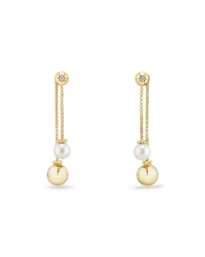 Shop David Yurman Solari Chain Drop Cluster Earrings With Diamonds & Pearls