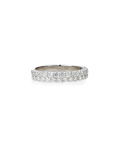 Shop American Jewelery Designs Two-row Diamond Eternity Band Ring In 18k White Gold, 0.90 Tdcw