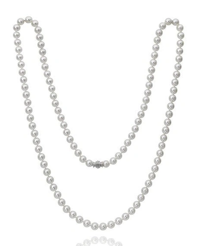 Shop Assael 36" Akoya Cultured 8mm Pearl Necklace With White Gold Clasp