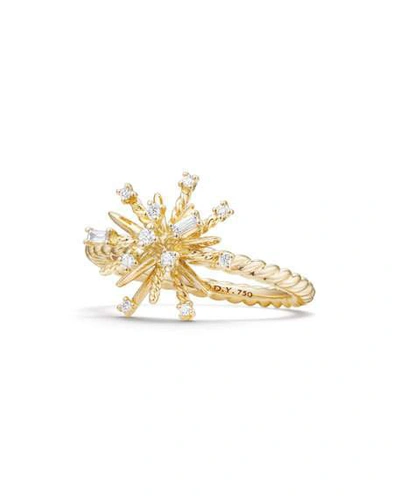 Shop David Yurman 14mm Supernova 18k Gold Ring With Diamonds