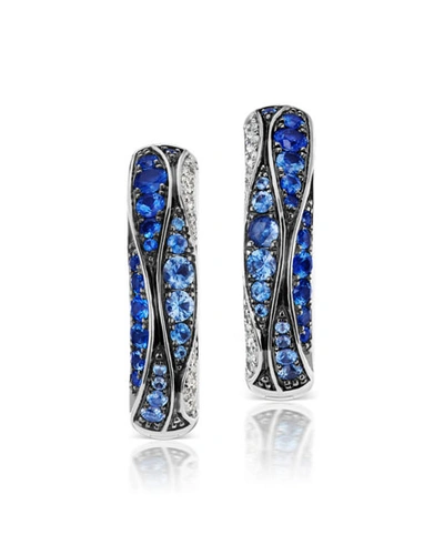 Shop Maria Canale 18k White Gold Sapphire & Diamond Earrings