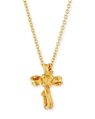 Shop Michael Aram 18k Palm Small Cross Pendant Necklace