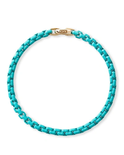 Shop David Yurman Dy Bel Aire Chain Bracelet With 14k Gold, 4mm In Turquoise