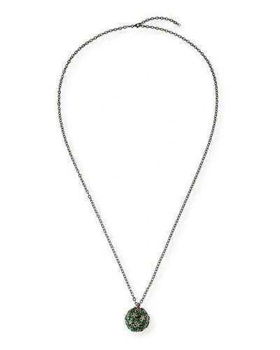 Shop Siena Jewelry Emerald & Diamond Pendant Necklace