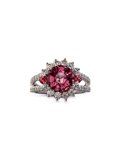 Shop Robert Erich Burma Pink Spinel Ring With Diamonds