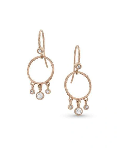 Shop Dominique Cohen 18k Rose Gold Diamond Hoop Drop Fringe Earrings