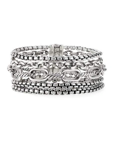 Shop David Yurman Multi-row Chain Bracelet In Silver