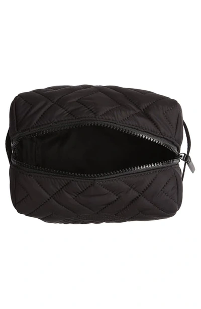 Shop Tory Burch Fleming Quilted Nylon Cosmetics Bag In Black