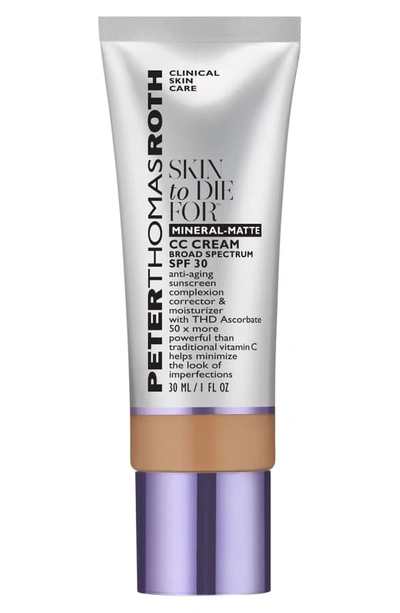 Shop Peter Thomas Roth Skin To Die For Natural Matte Skin Perfecting Cc Cream Spf 30 In Medium