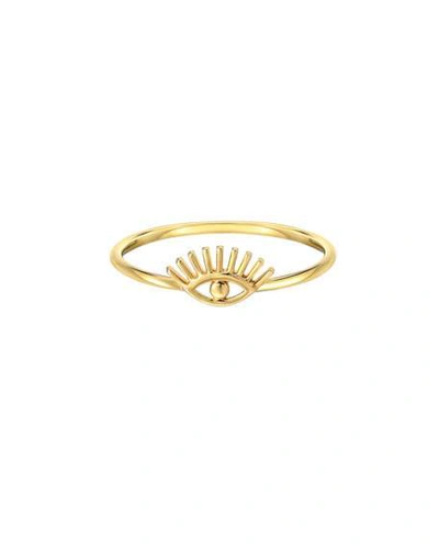 Shop Zoe Lev Jewelry 14k Gold Evil Eye W/ Eyelashes Ring