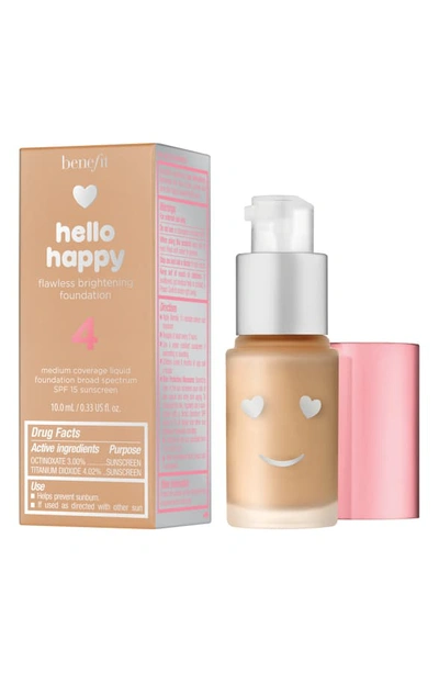 Shop Benefit Cosmetics Benefit Hello Happy Flawless Brightening Foundation Spf 15, 0.33 oz In Shade 4- Medium Neutral