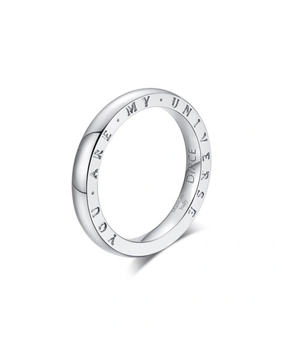 Shop Alberto Milani Dirce "you Are My Universe" 18k White Gold 2.5mm Band Ring