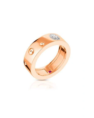 Shop Roberto Coin Pois Moi Luna 18k Rose/white Gold Diamond Ring