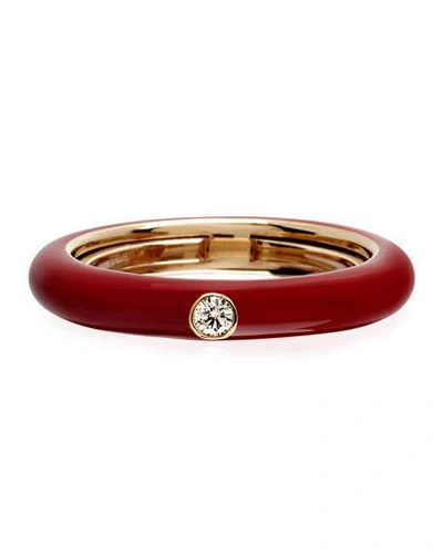 Shop Adolfo Courrier Never Ending 18k Pink Gold Diamond & Red Ring, Adjustable Sizes 6-8