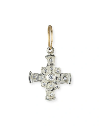 Shop Lee Brevard Medium Et Cross Earring W/ Cubic Zirconia, Single In Silver