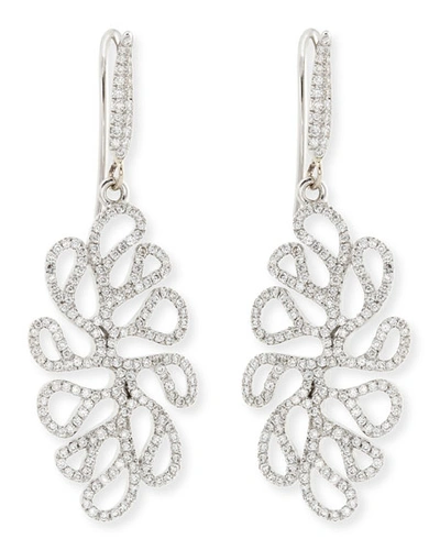 Shop Miseno Sealeaf Collection 18k White Gold Diamond Earrings