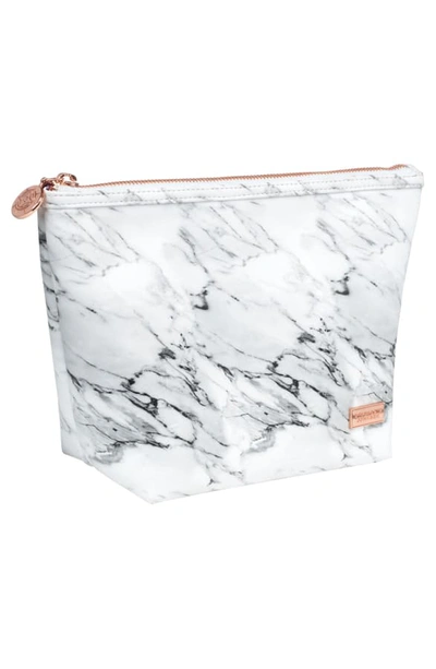 Shop Stephanie Johnson Carrara Grey Laura Trapezoid Cosmetics Case In Carrerra Grey