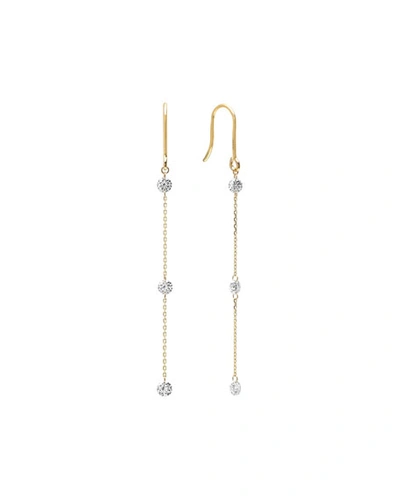 Shop Nicha Jewelry 18k Gold 3-floating Diamond Dangle Earrings