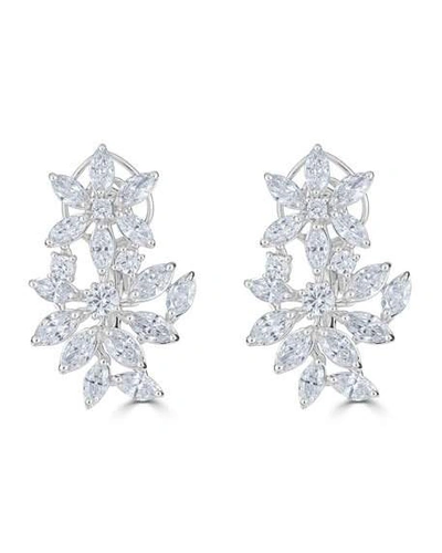 Shop Zydo 18k Luminal Diamond Flower Huggie Hoop Earrings, 5.88tcw