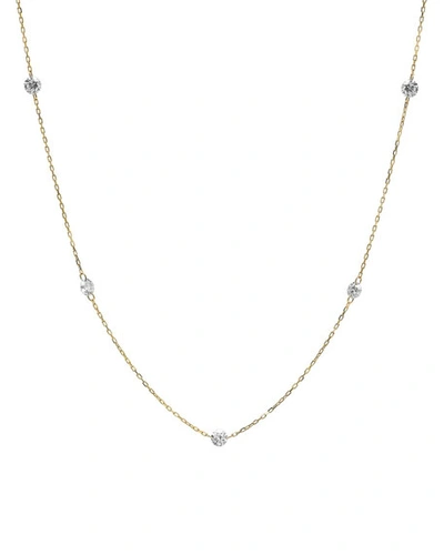 Shop Nicha Jewelry 5-floating Diamond Station Necklace W/ 18k Gold