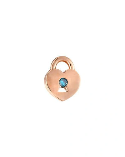 Shop Stevie Wren 14k Rose Gold Blue Diamond Padlock Stud Earring, Single