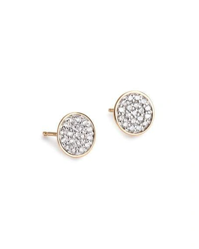 Shop Ginette Ny 18k Rose Gold Sequin Diamond Stud Earrings