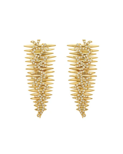 Shop Hueb Tribal 18k Gold Diamond Drop Earrings